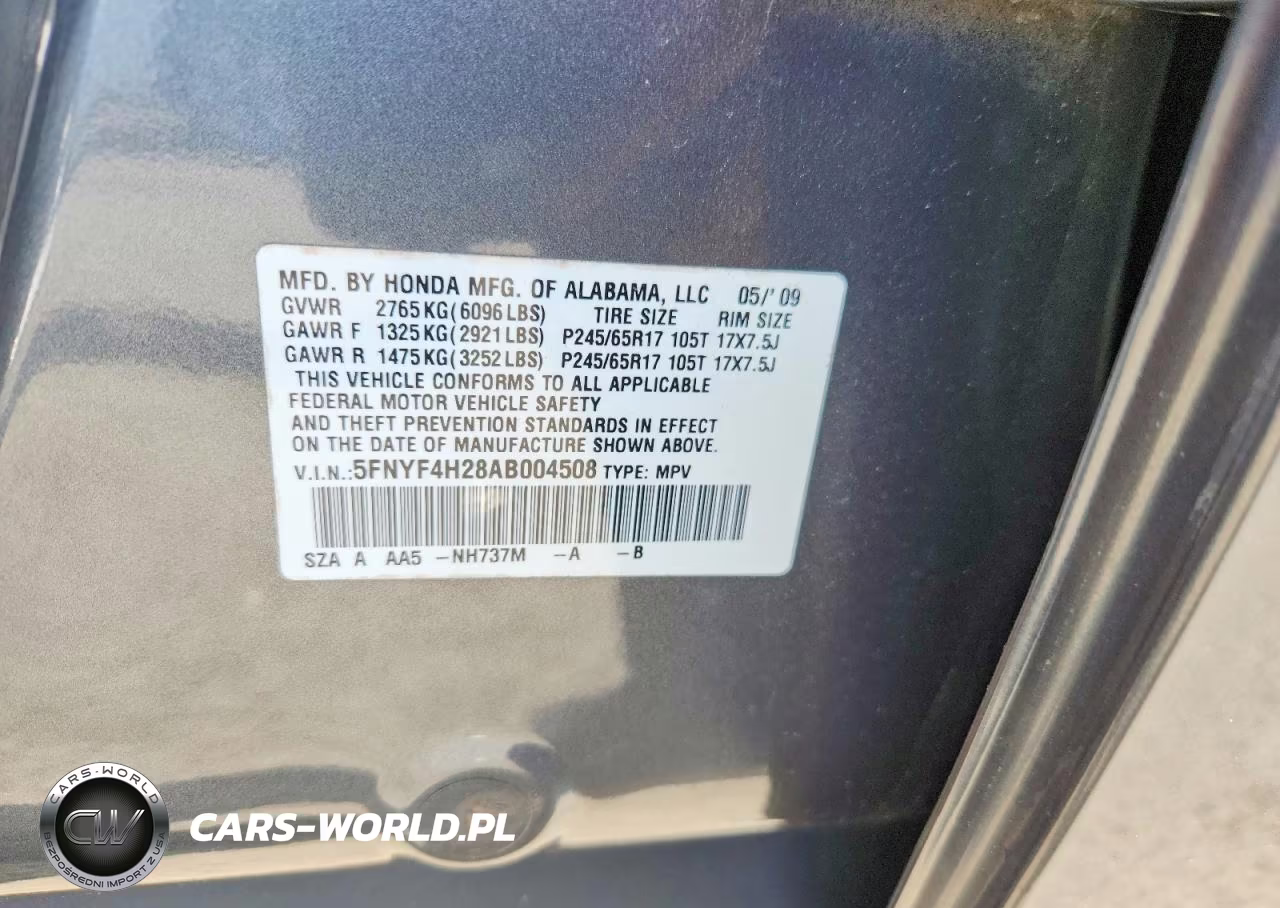 2010 Honda Pilot Lx VIN:5FNYF4H28AB004508 - 13