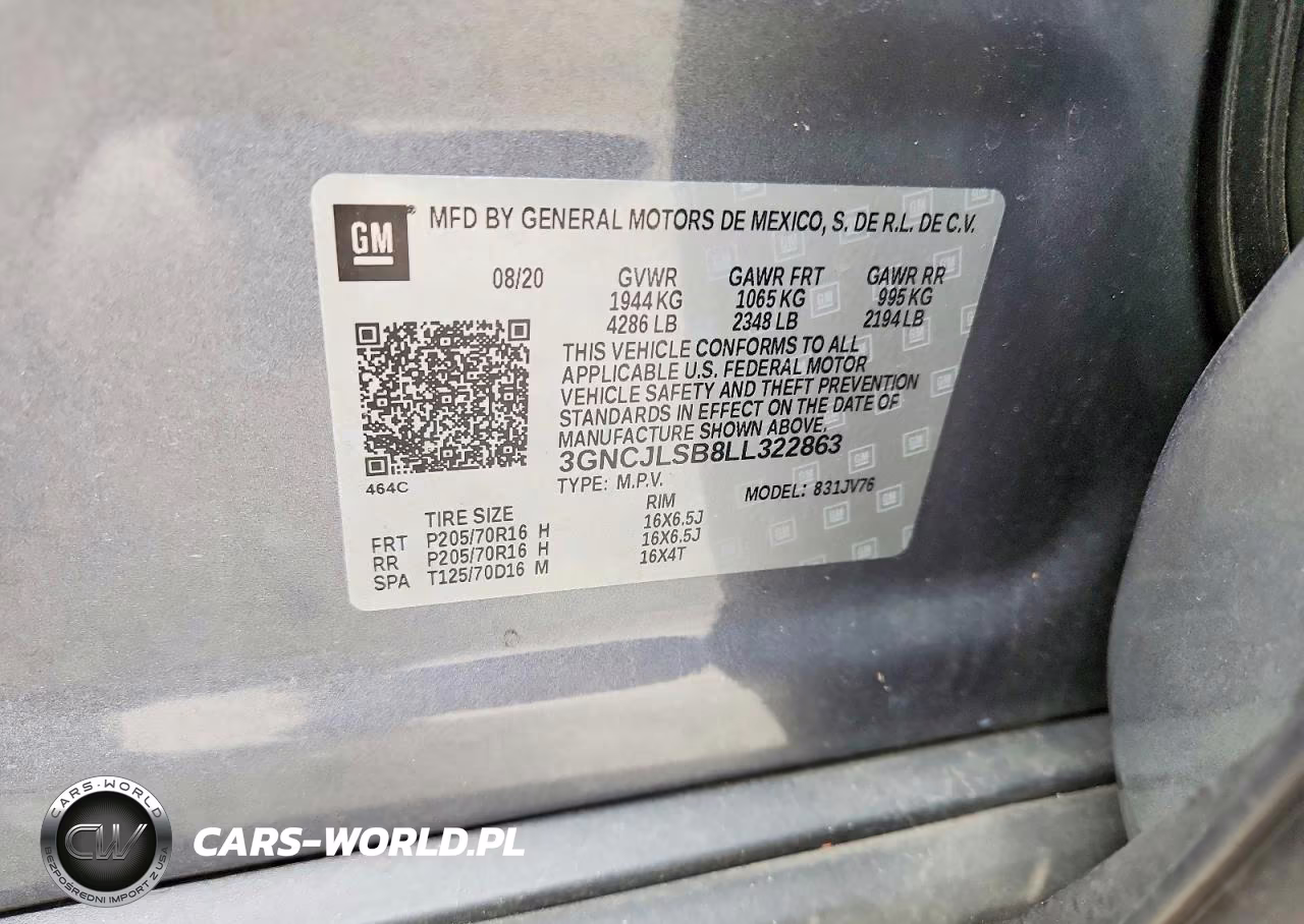 2020 Chevrolet Trax 1Lt VIN:3GNCJLSB8LL322863 - 13
