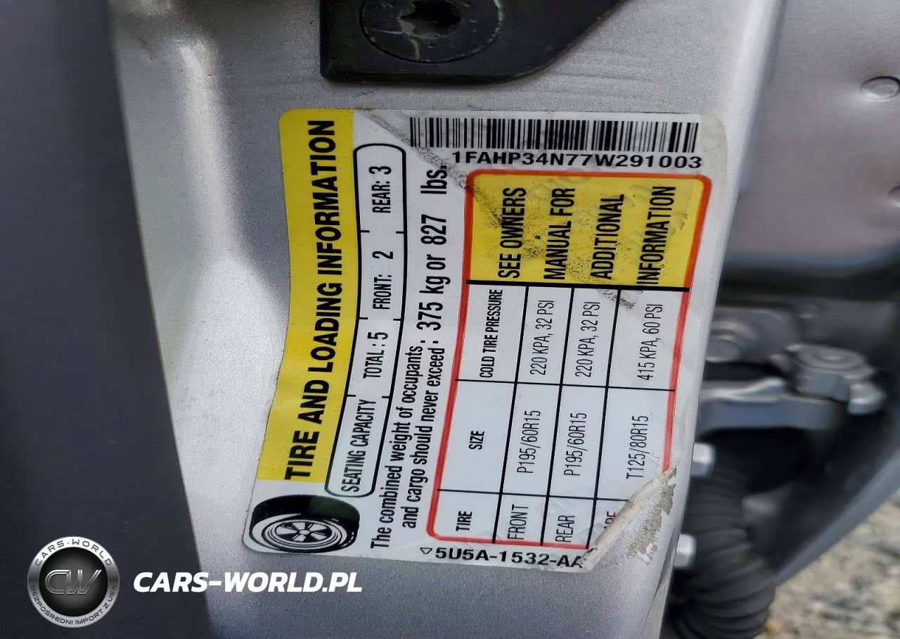 2007 Ford Focus Zx4 VIN:1FAHP34N77W291003 - 12