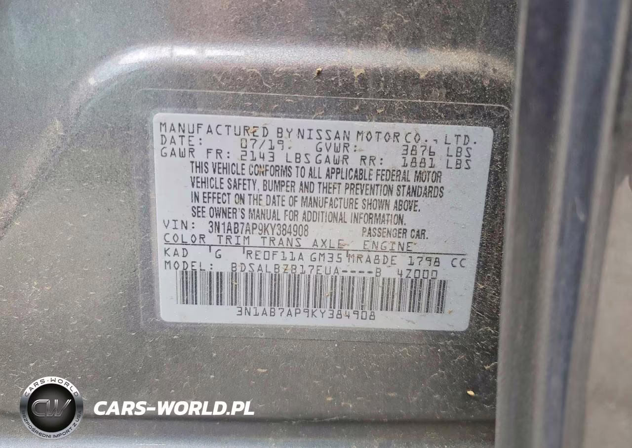 2019 Nissan Sentra S VIN:3N1AB7AP9KY384908 - 12