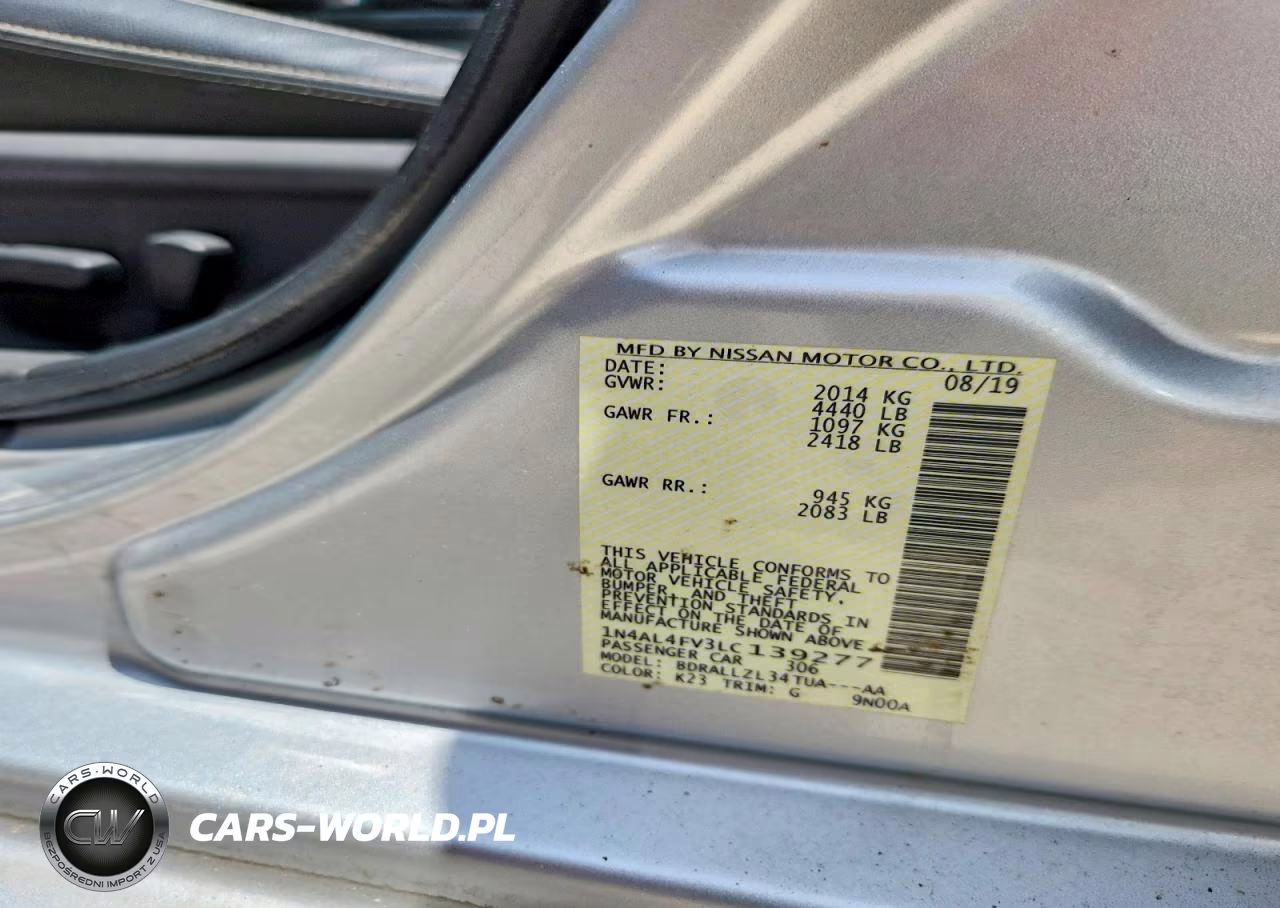 2020 Nissan Altima Platinum VIN:1N4AL4FV3LC139277 - 12