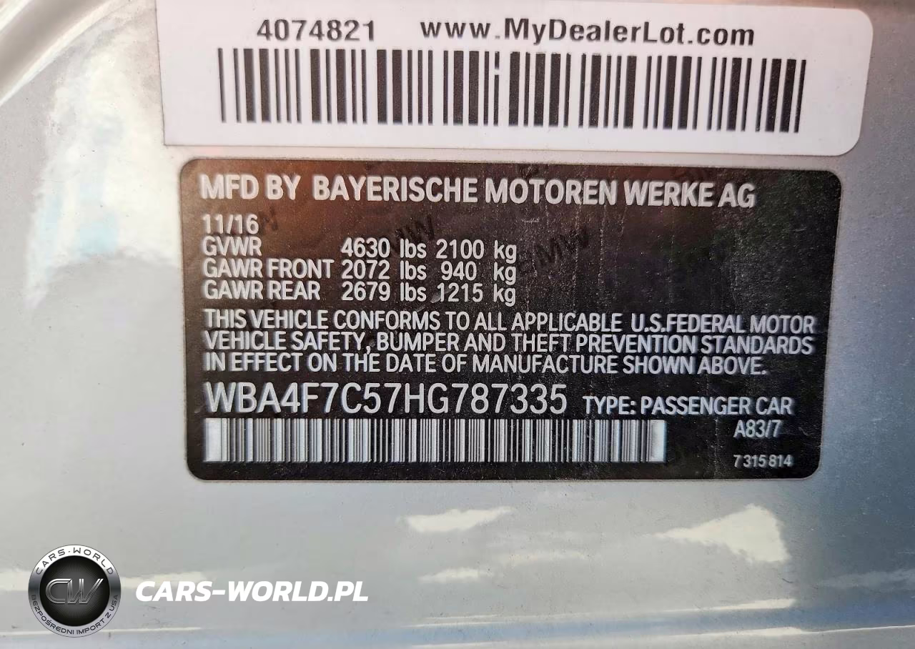 2017 BMW 430I Gran Coupe VIN:WBA4F7C57HG787335 - 12