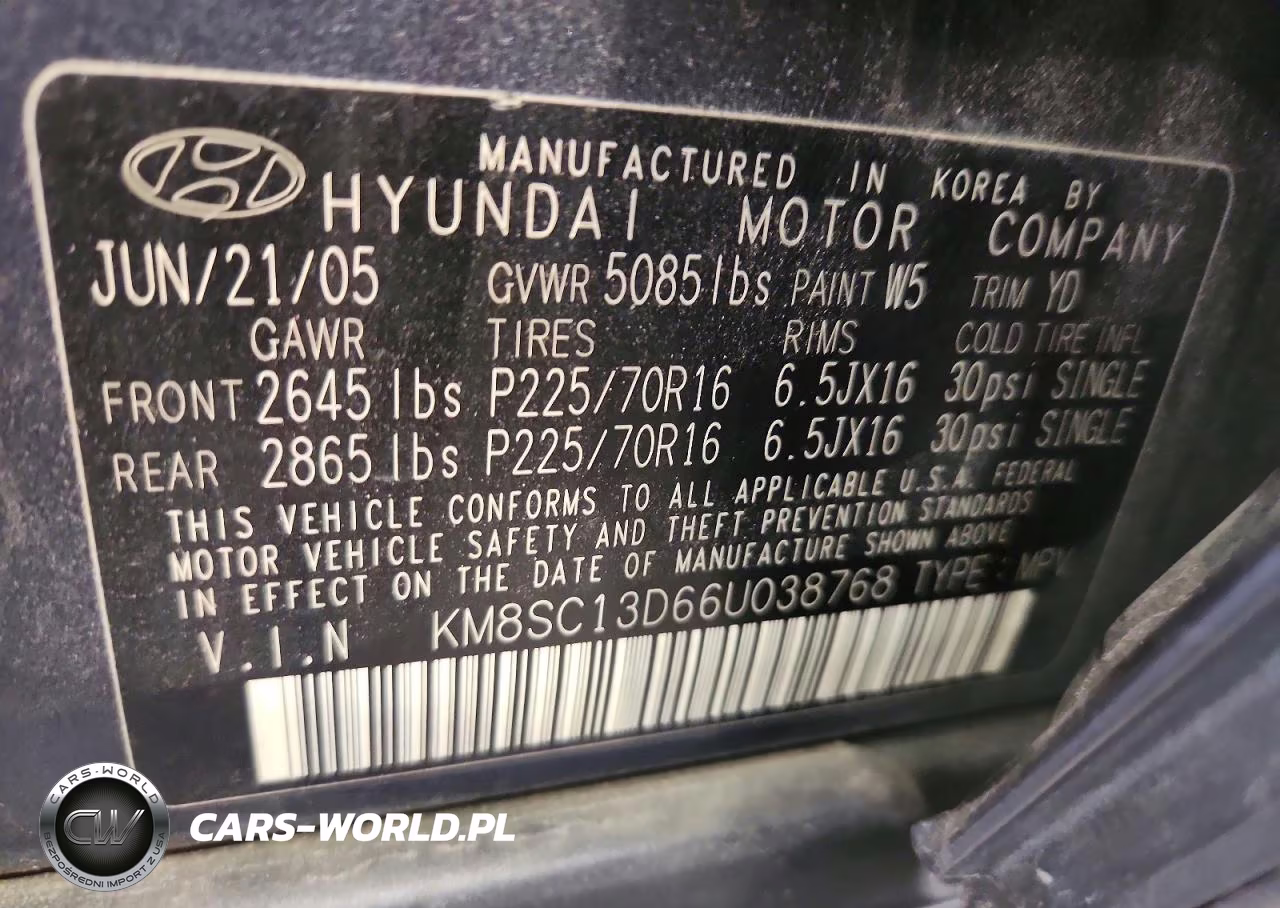 2006 Hyundai Santa Fe Gls VIN:KM8SC13D66U038768 - 13