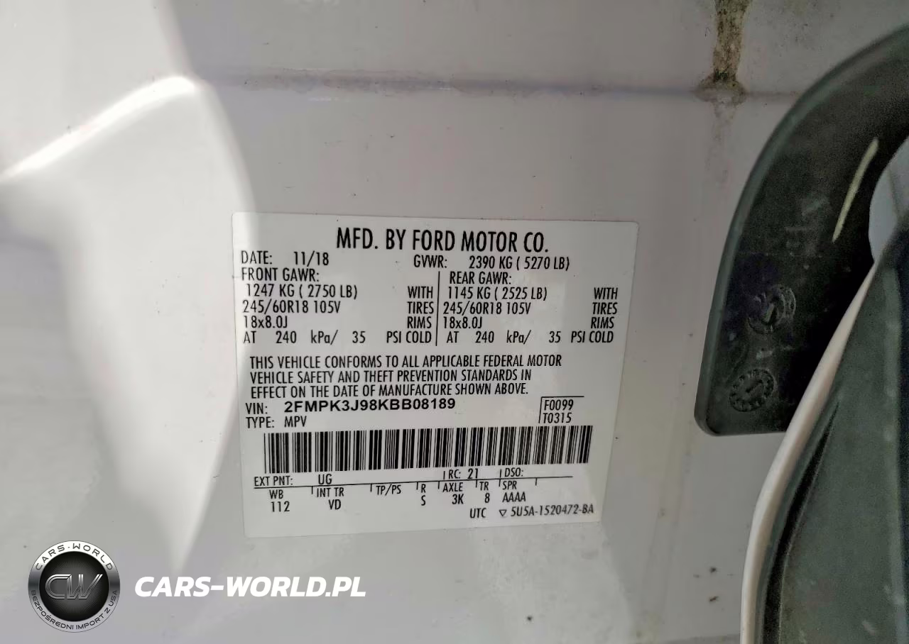 2019 Ford Edge Sel VIN:2FMPK3J98KBB08189 - 13