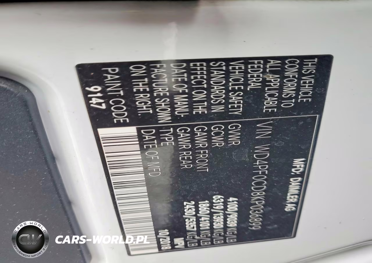 2019 Mercedes-Benz Sprinter 2500-3500 VIN:WD4PF0CD8KP036899 - 13