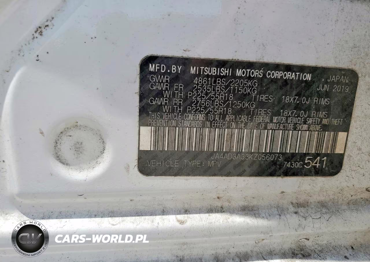 2019 Mitsubishi Outlander Se VIN:JA4AD3A33KZ056073 - 14