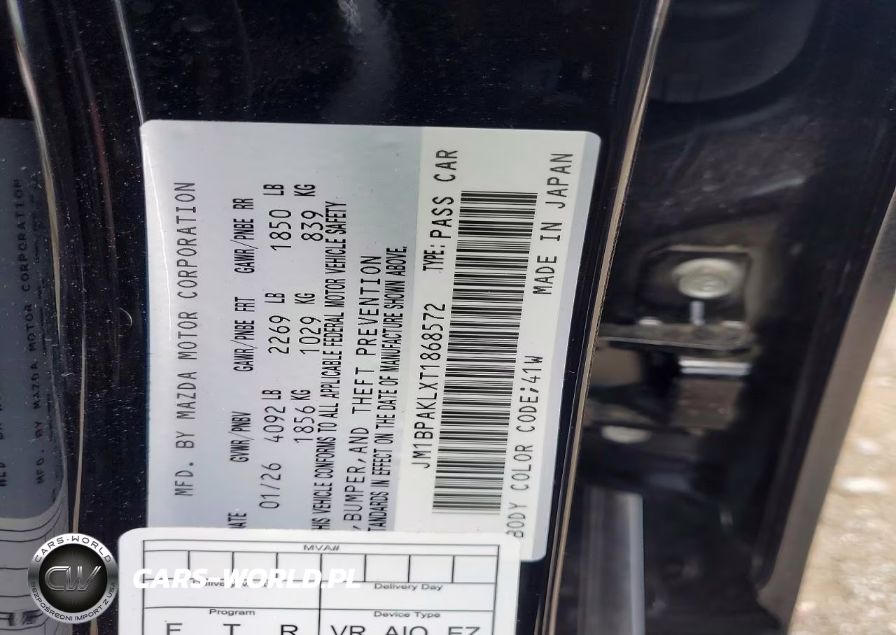 2026 Mazda 3 Select Sport VIN:JM1BPAKLXT1868572 - 12