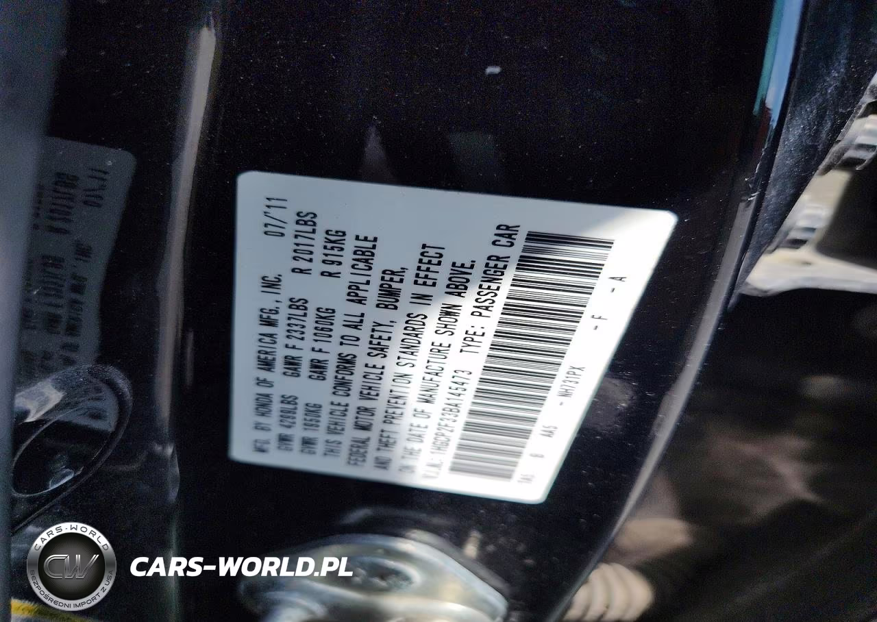 2011 Honda Accord Lx VIN:1HGCP2F33BA145473 - 12