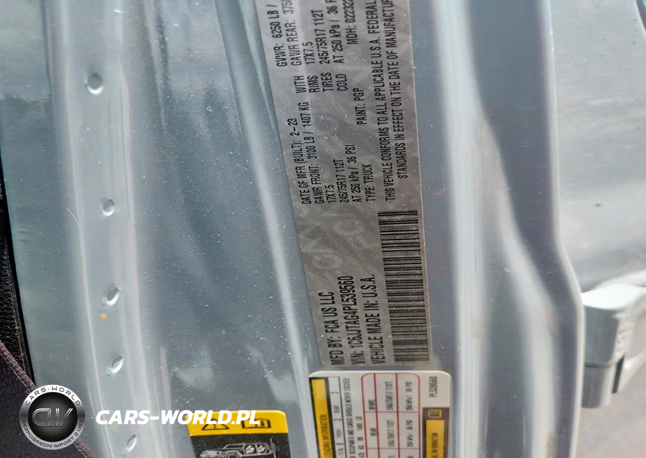 2023 Jeep Gladiator Sport VIN:1C6JJTAG4PL539560 - 12