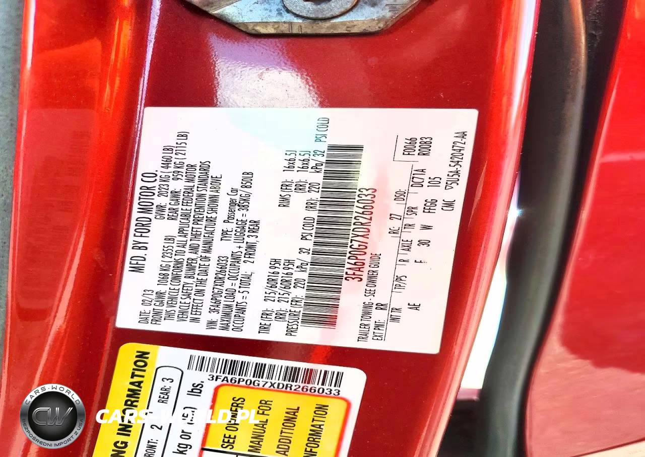 2013 Ford Fusion S VIN:3FA6P0G7XDR266033 - 12
