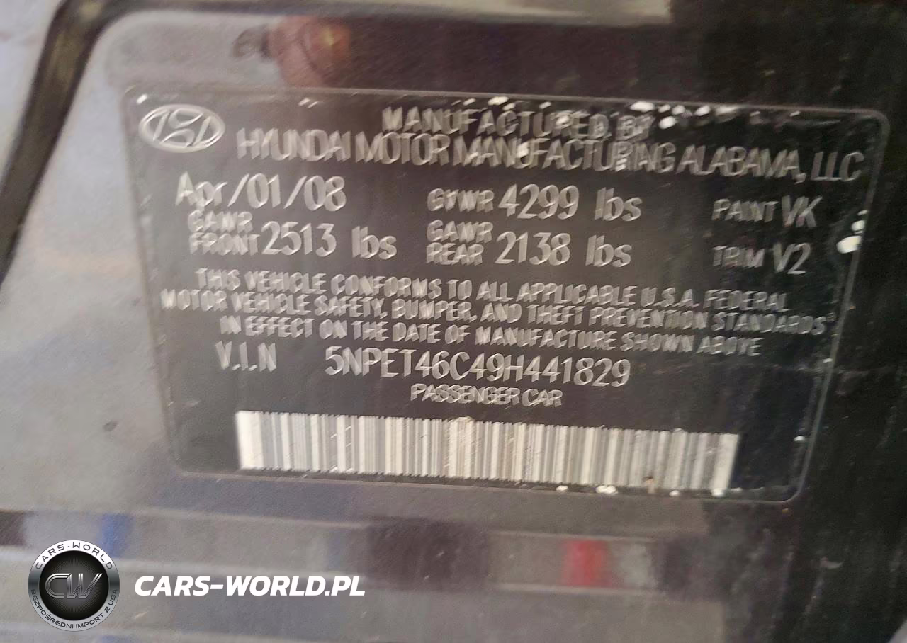 2009 Hyundai Sonata Gls VIN:5NPET46C49H441829 - 12