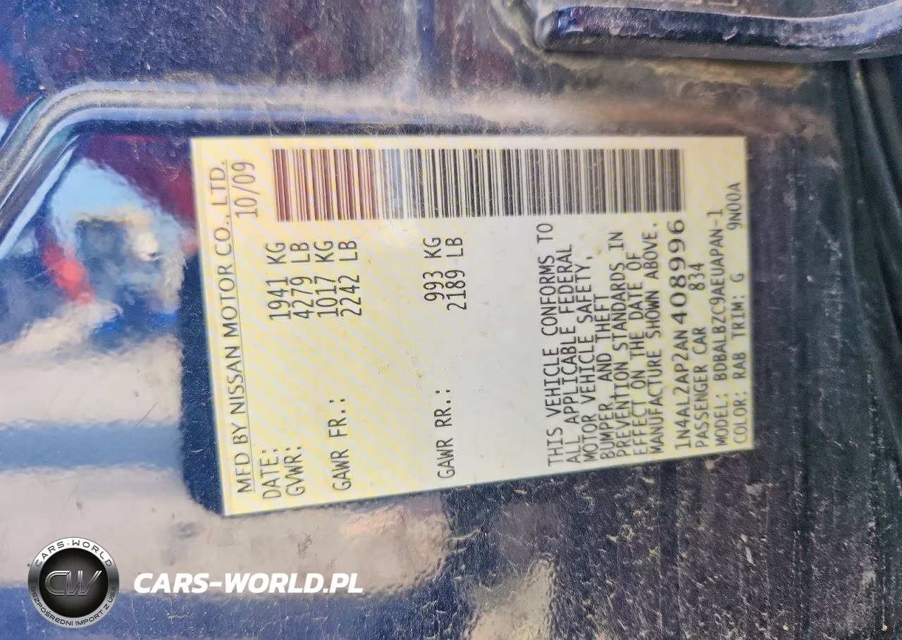 2010 Nissan Altima Base VIN:1N4AL2AP2AN408996 - 13