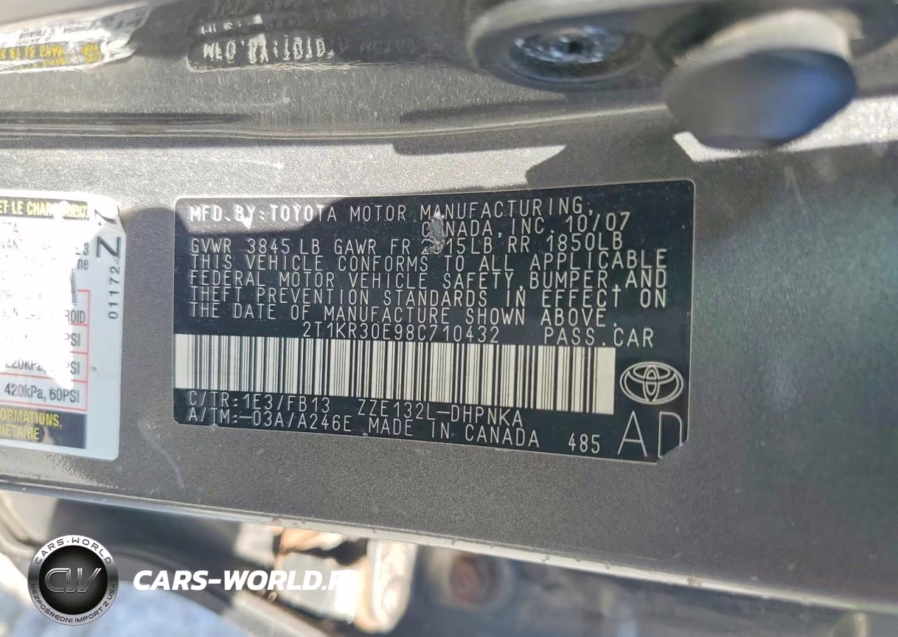 2008 Toyota Corolla Matrix Xr VIN:2T1KR30E98C710432 - 12