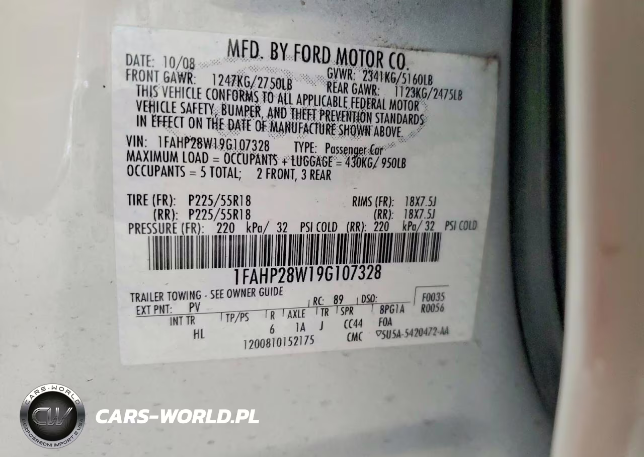 2009 Ford Taurus Limited VIN:1FAHP28W19G107328 - 13
