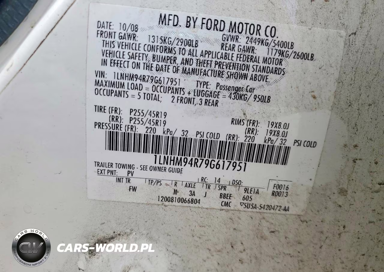 2009 Lincoln Mks VIN:1LNHM94R79G617951 - 12