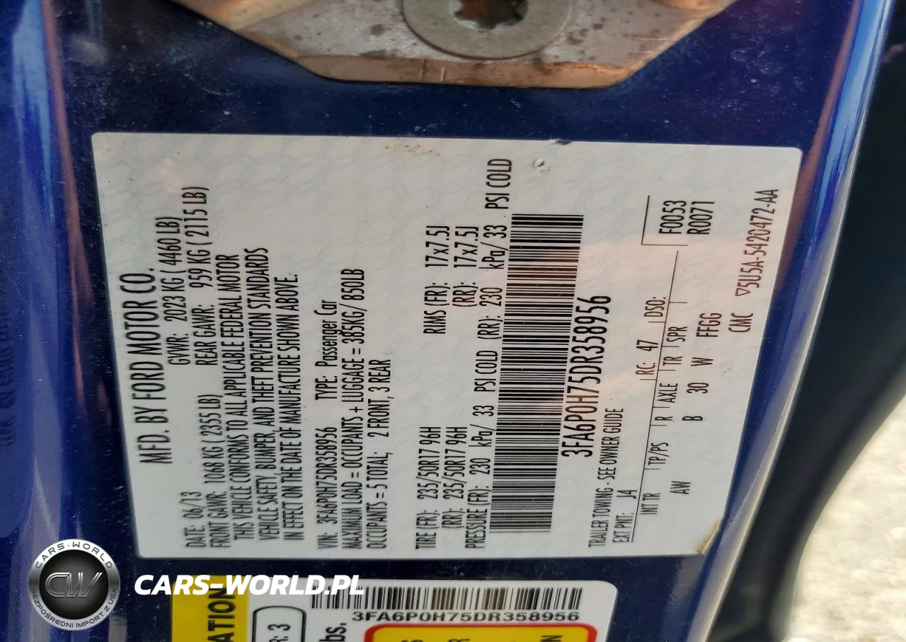 2013 Ford Fusion Se VIN:3FA6P0H75DR358956 - 12