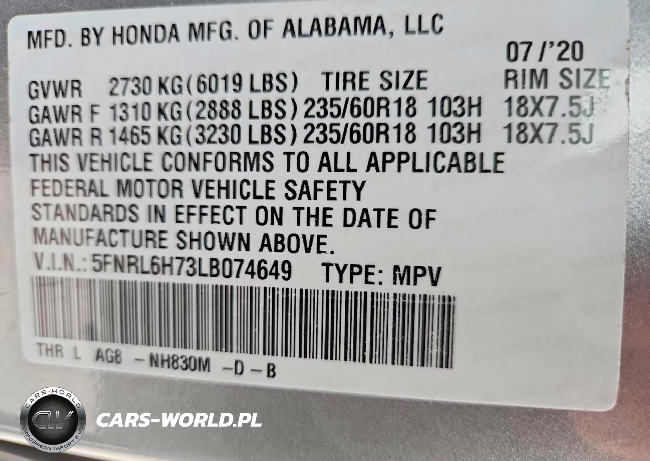 2020 Honda Odyssey Exl VIN:5FNRL6H73LB074649 - 13