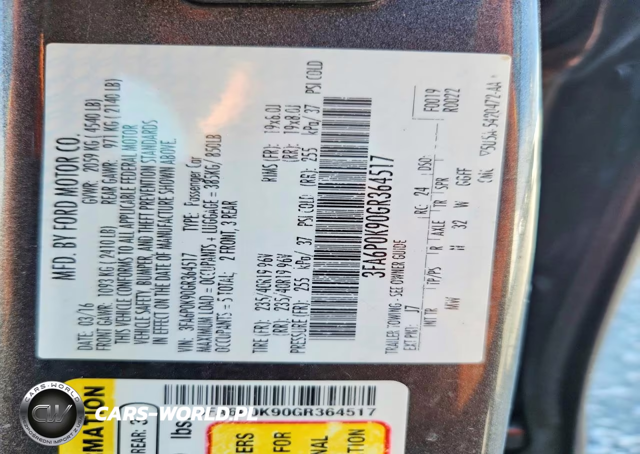 2016 Ford Fusion Titanium VIN:3FA6P0K90GR364517 - 12