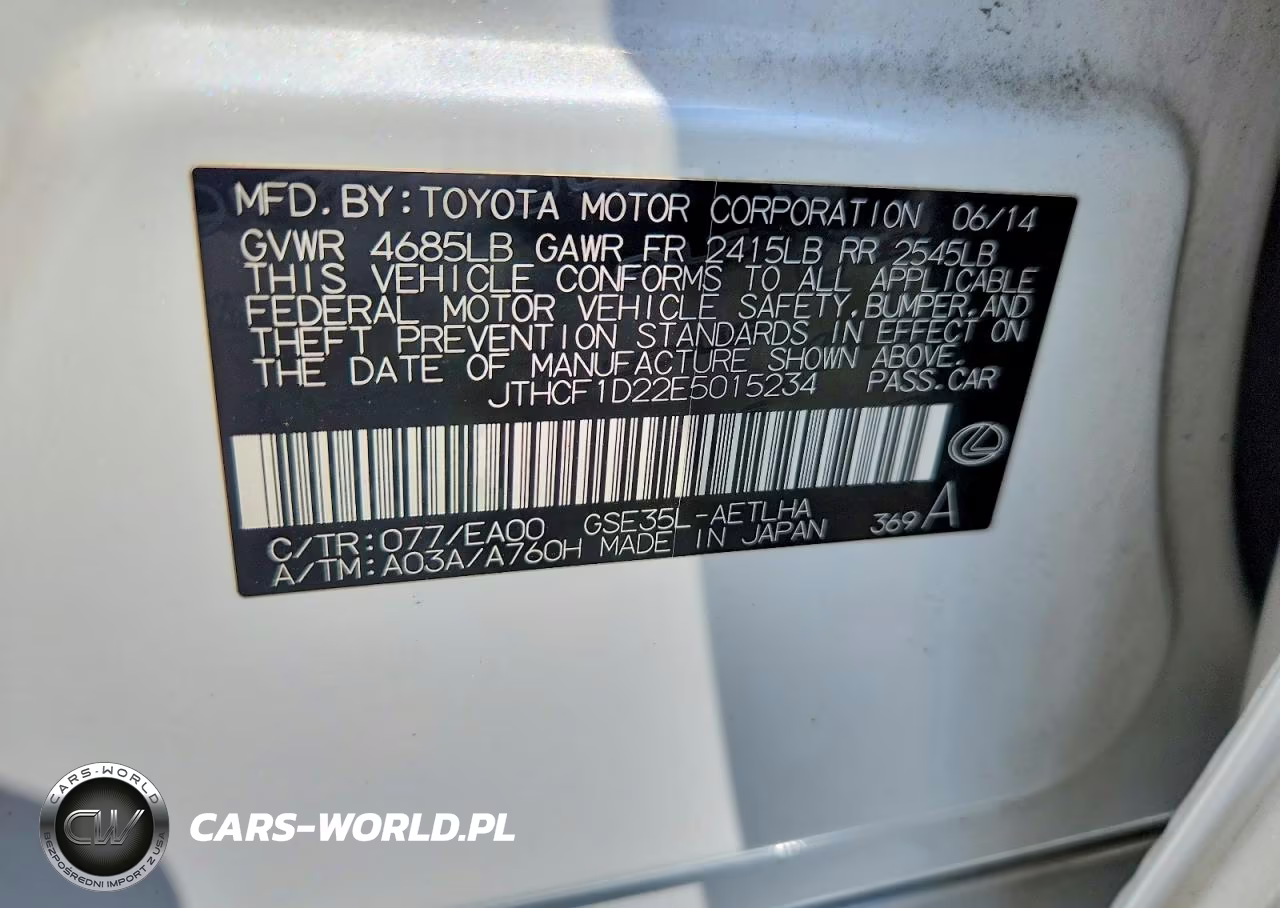 2014 Lexus Is 250 VIN:JTHCF1D22E5015234 - 12