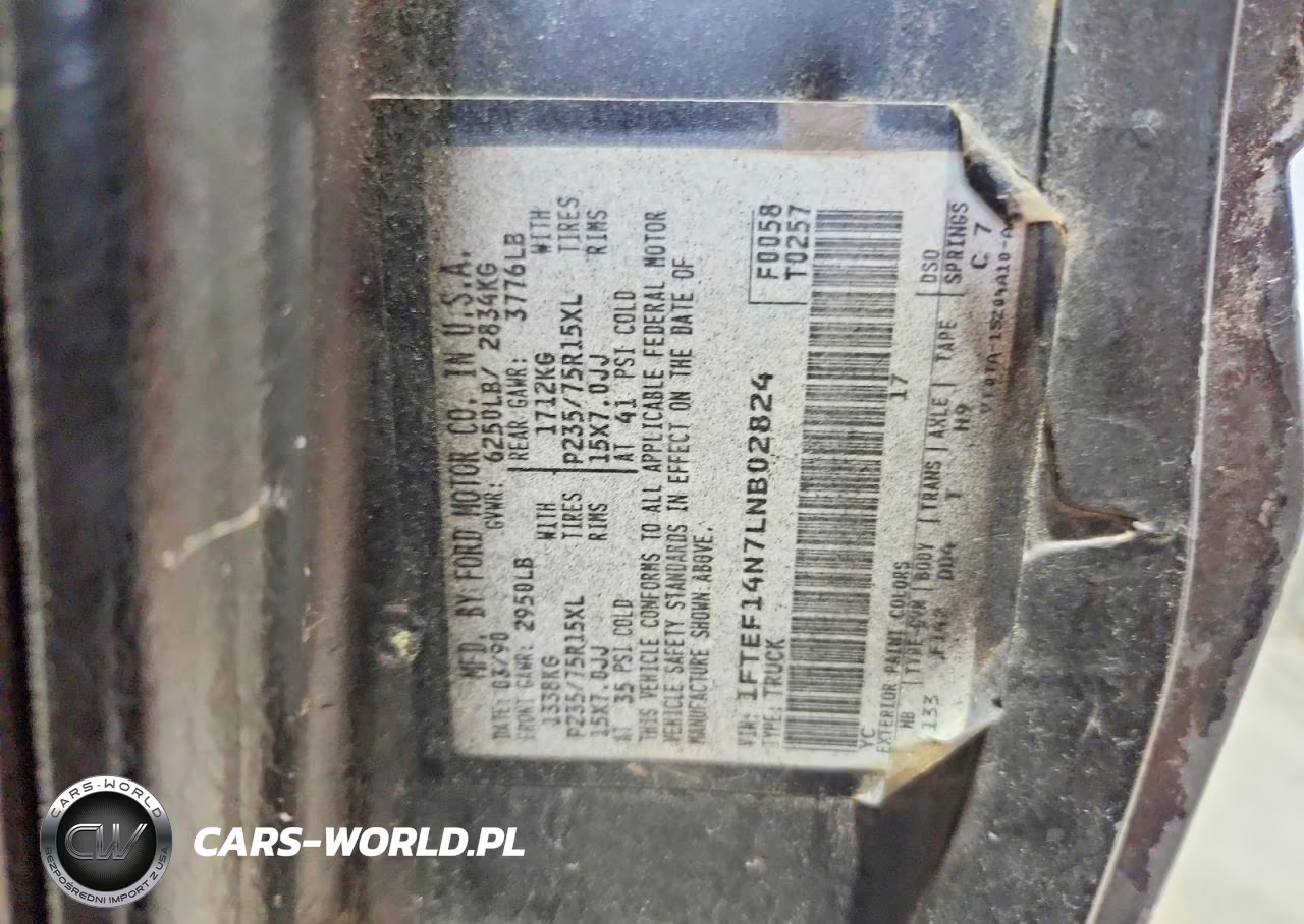 1990 Ford F150 VIN:1FTEF14N7LNB02824 - 12