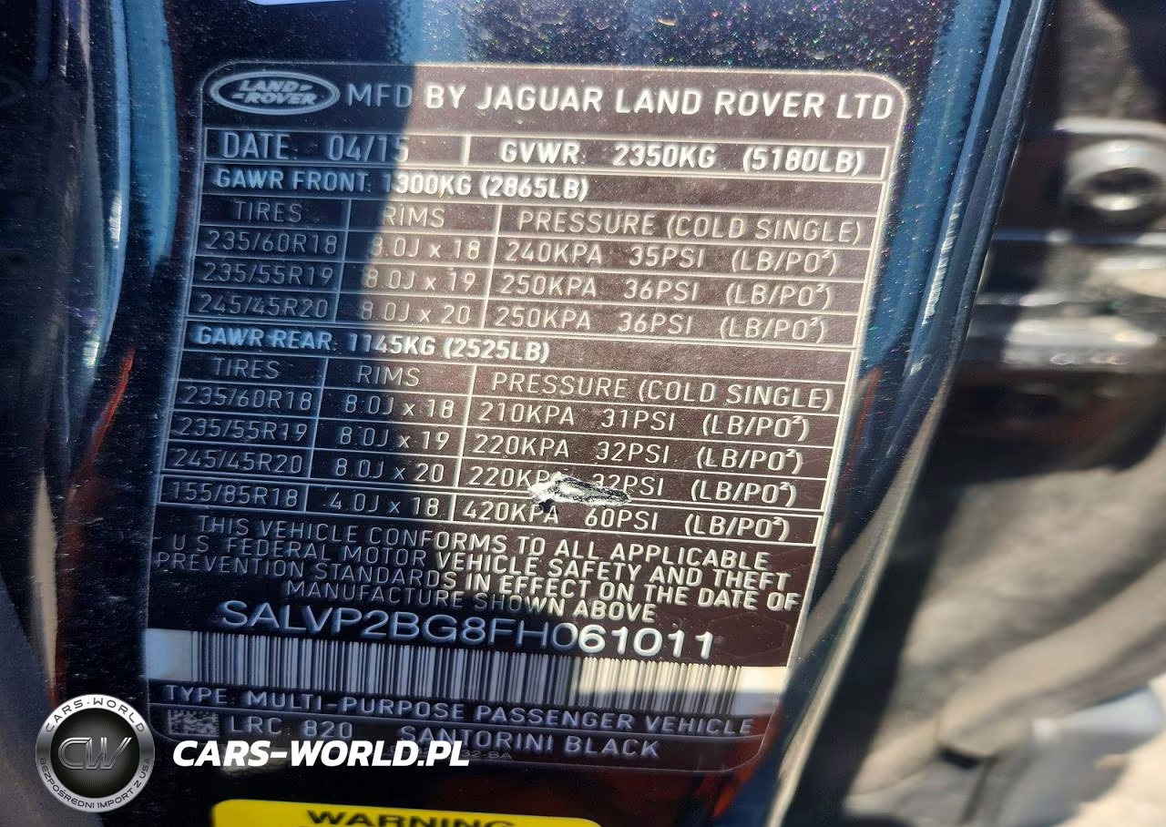 2015 Land Rover Range Rover Evoque Pure Plus VIN:SALVP2BG8FH061011 - 13