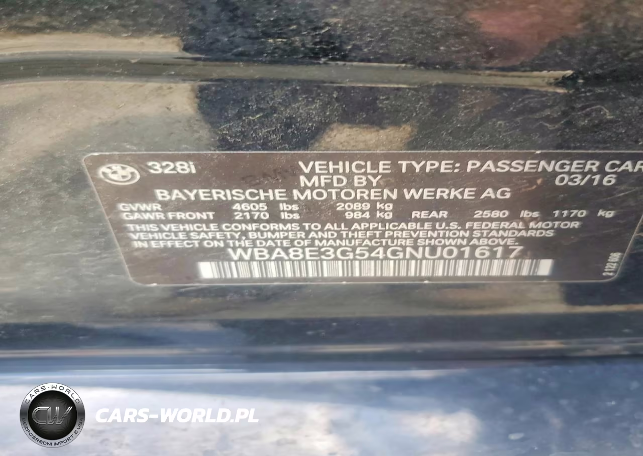 2016 BMW 328 Xi Sulev VIN:WBA8E3G54GNU01617 - 13