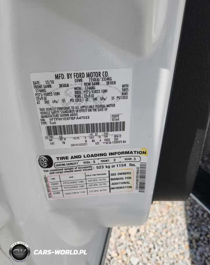 2011 Ford F150 Supercrew VIN:1FTFW1E67BFA47022 - 12
