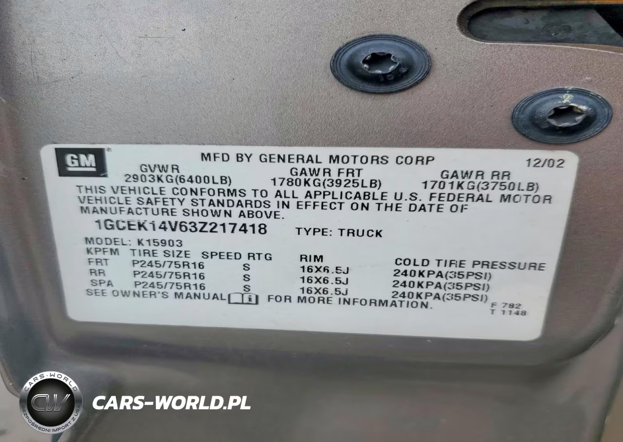 2003 Chevrolet Silverado K1500 VIN:1GCEK14V63Z217418 - 13