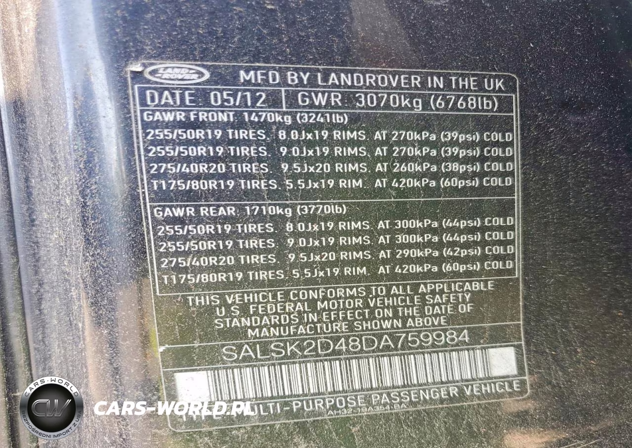 2013 Land Rover Range Rover Sport Hse Luxury VIN:SALSK2D48DA759984 - 13