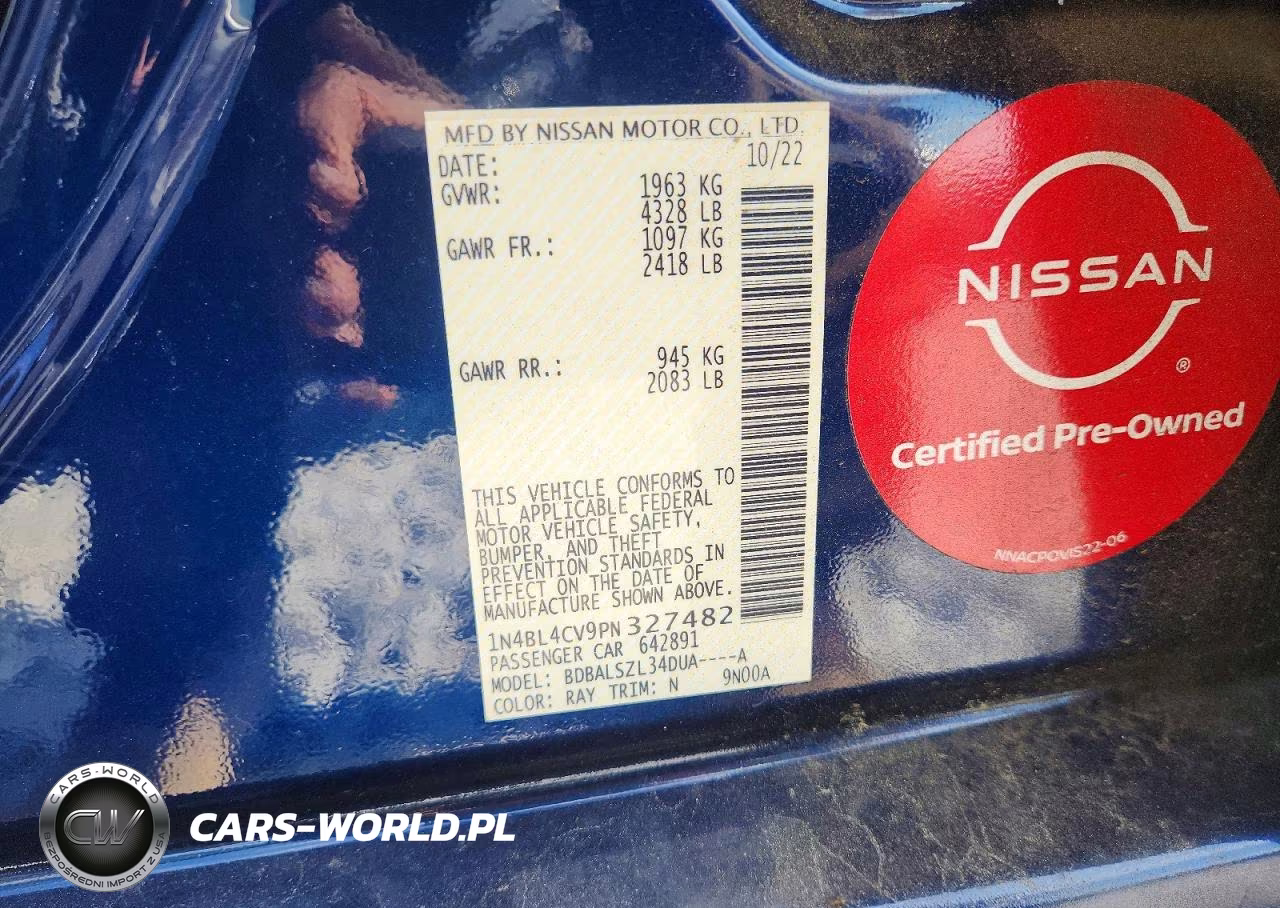 2023 Nissan Altima Sr VIN:1N4BL4CV9PN327482 - 12