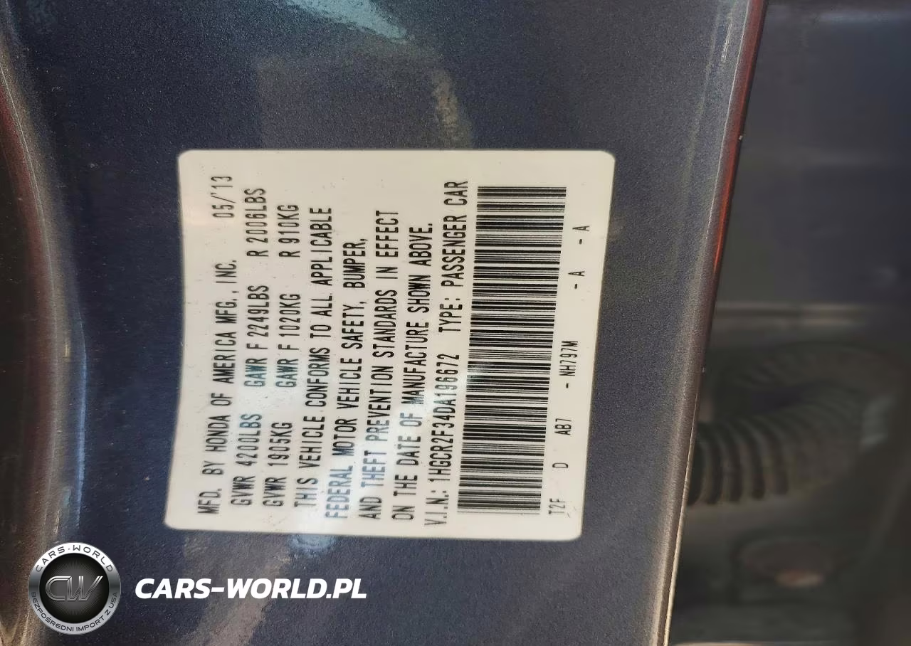 2013 Honda Accord Lx VIN:1HGCR2F34DA196672 - 12
