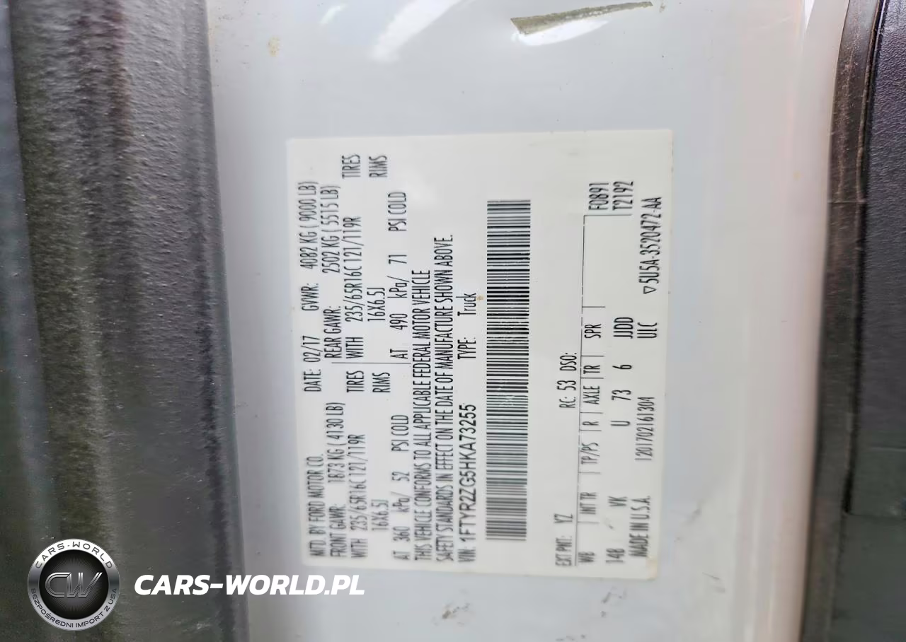 2017 Ford Transit T-250 VIN:1FTYR2ZG5HKA73255 - 13