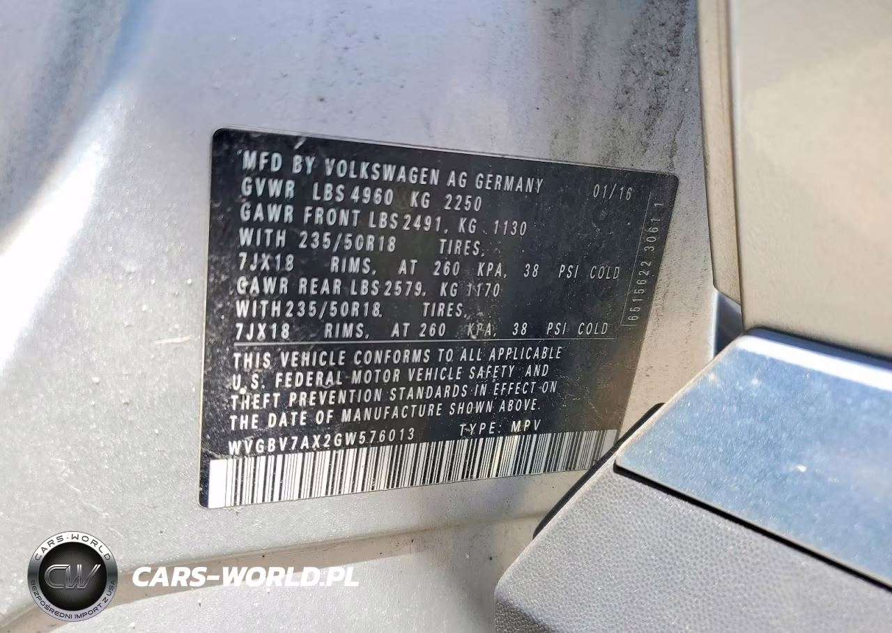 2016 Volkswagen Tiguan S VIN:WVGBV7AX2GW576013 - 12