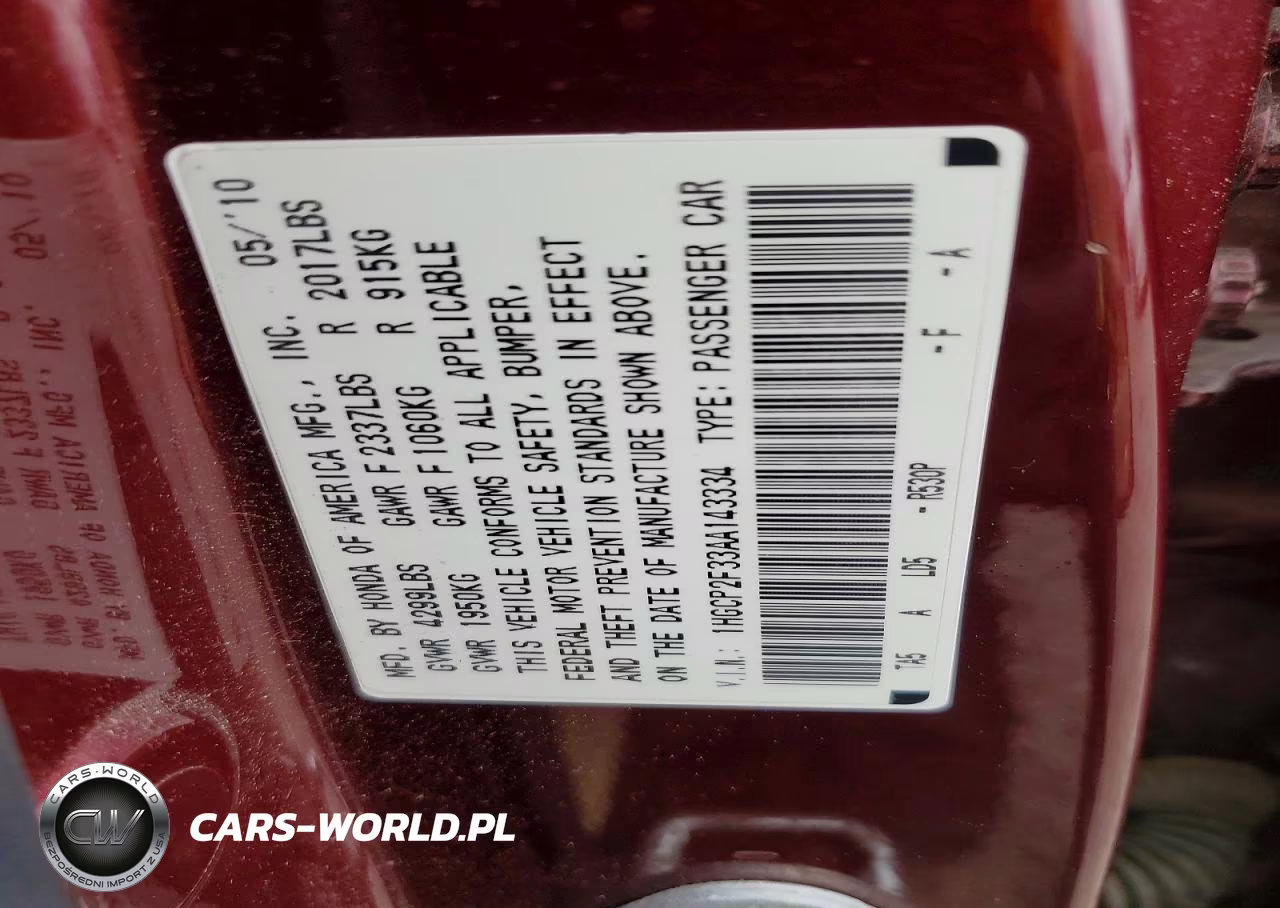 2010 Honda Accord Lx VIN:1HGCP2F33AA143334 - 12