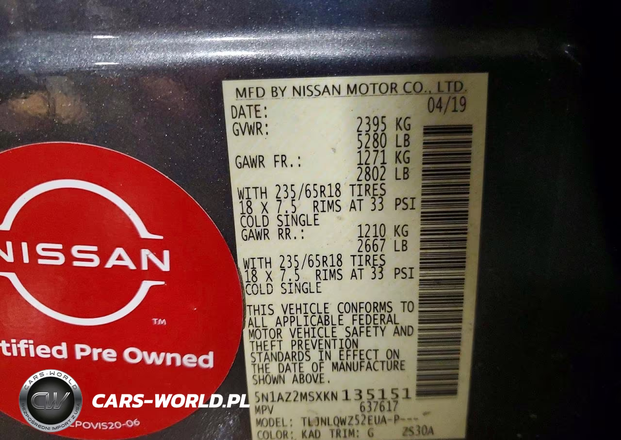 2019 Nissan Murano Sv VIN:5N1AZ2MSXKN135151 - 14