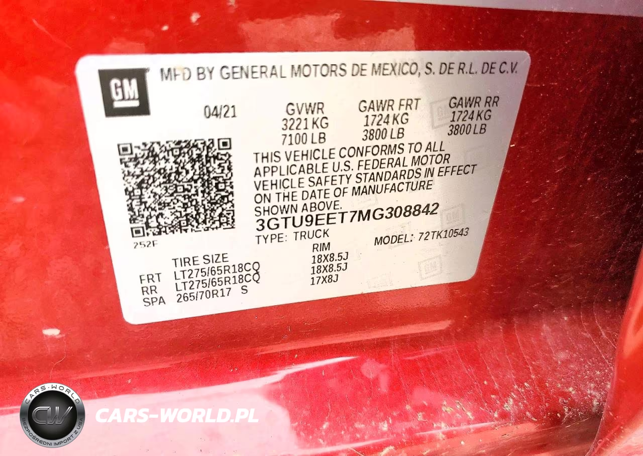 2021 GMC Sierra K1500 At4 VIN:3GTU9EET7MG308842 - 13