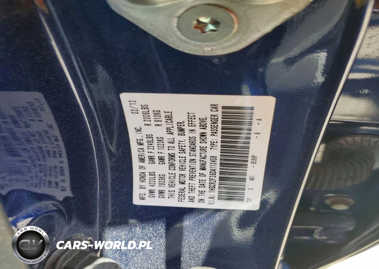 2013 Honda Accord Lx VIN:1HGCR2F38DA110456 - 12