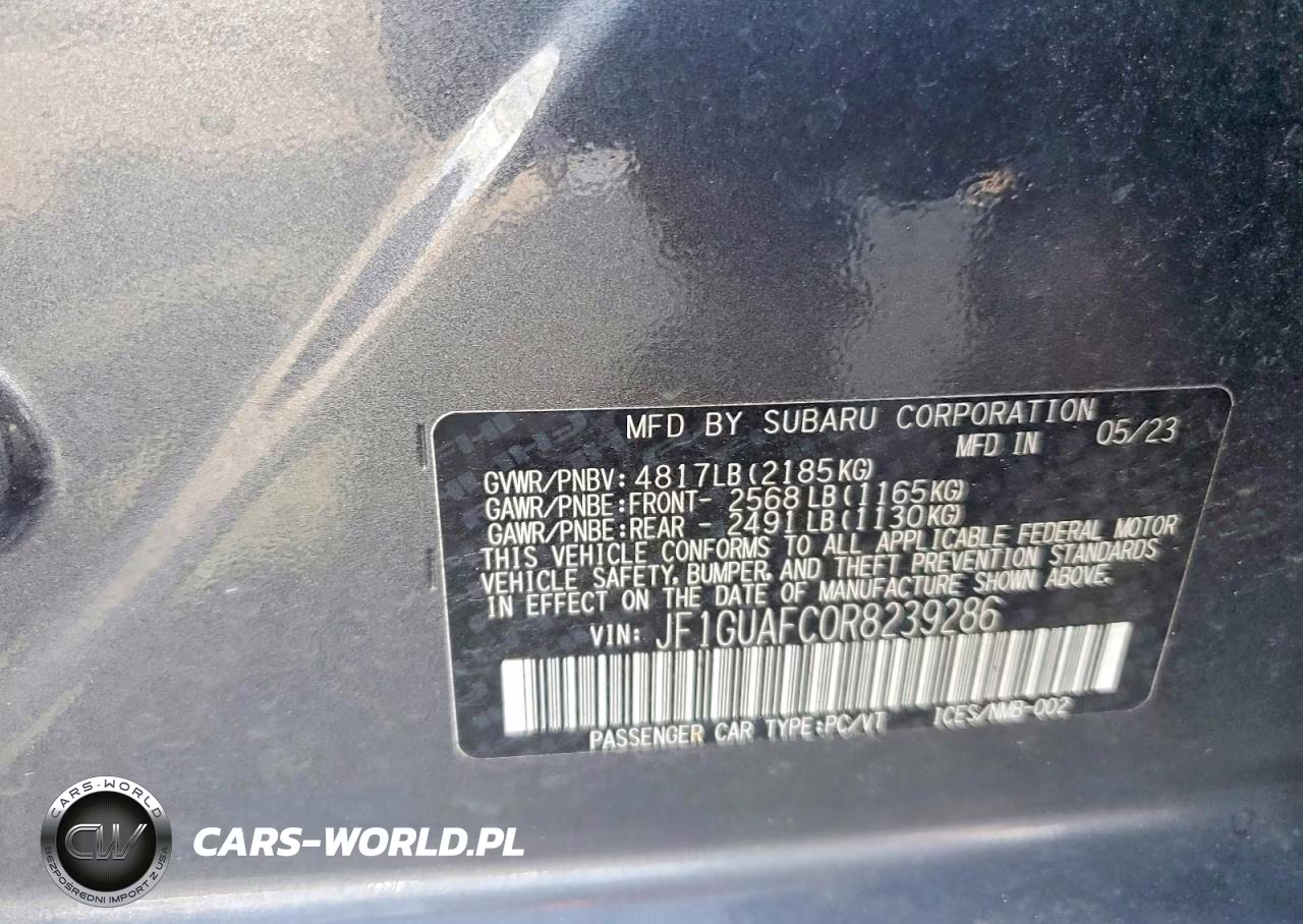 2024 Subaru Impreza Sport VIN:JF1GUAFC0R8239286 - 12
