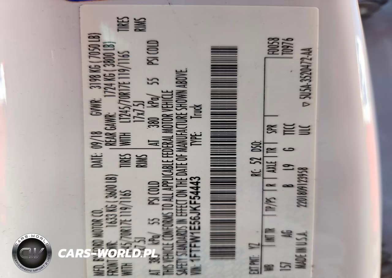2018 Ford F150 Xl VIN:1FTFW1E56JKF54443 - 12