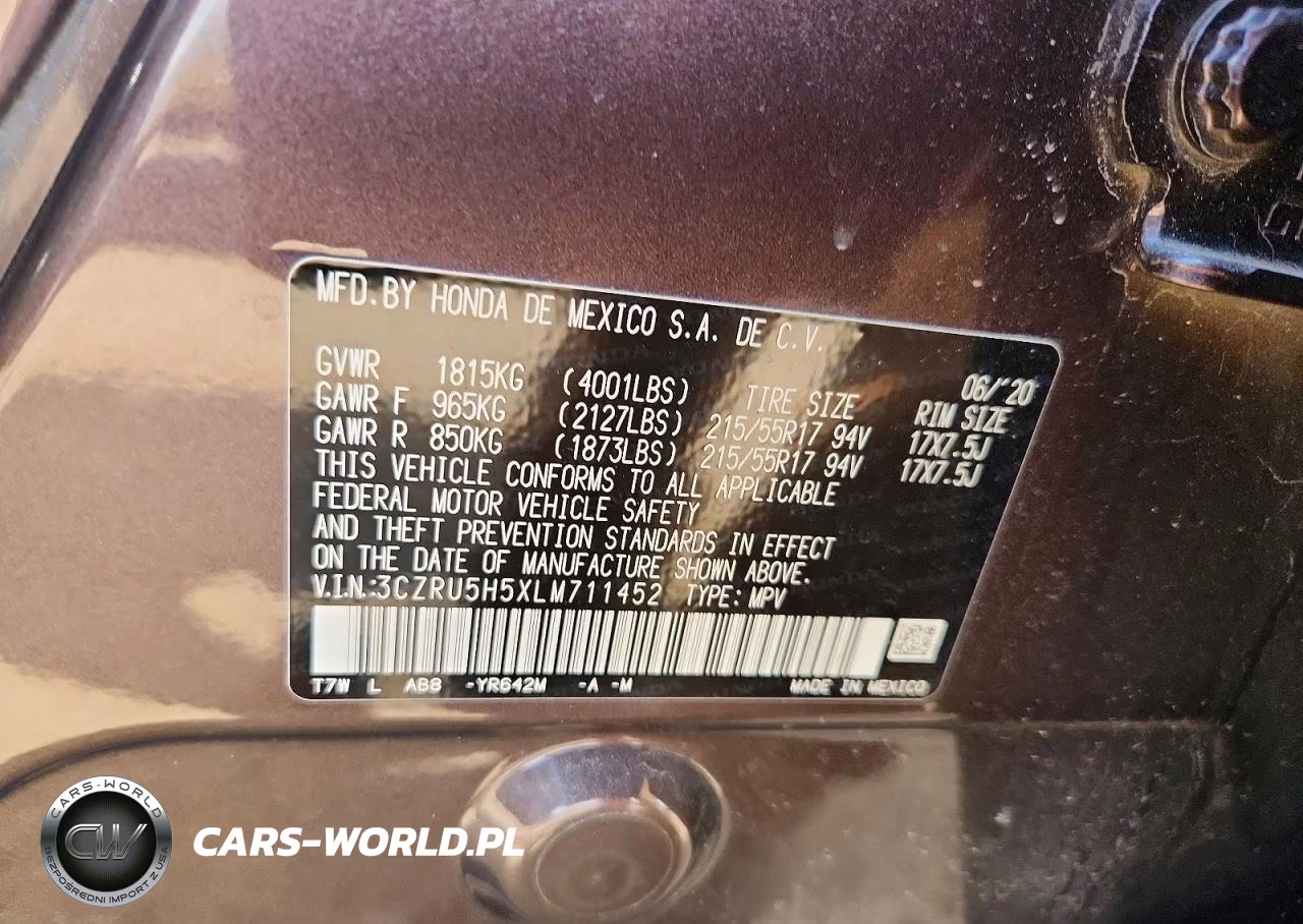 2020 Honda Hr-V Ex VIN:3CZRU5H5XLM711452 - 12