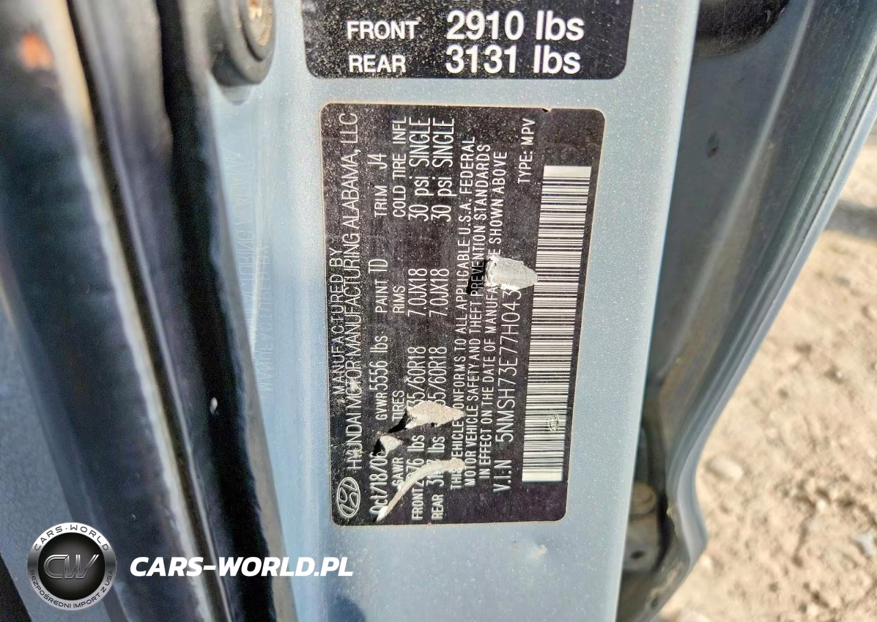 2007 Hyundai Santa Fe Se VIN:5NMSH73E77H043021 - 13