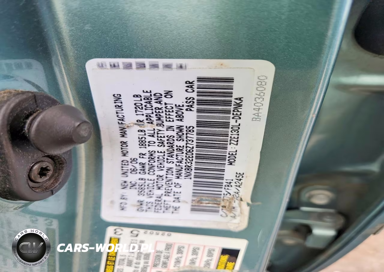 2006 Toyota Corolla Le VIN:1NXBR32E06Z737785 - 12