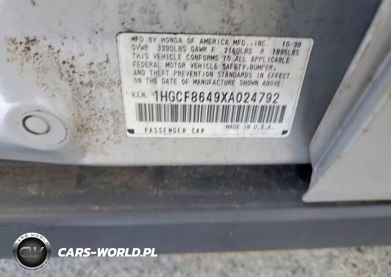 1999 Honda Accord Dx VIN:1HGCF8649XA024792 - 12