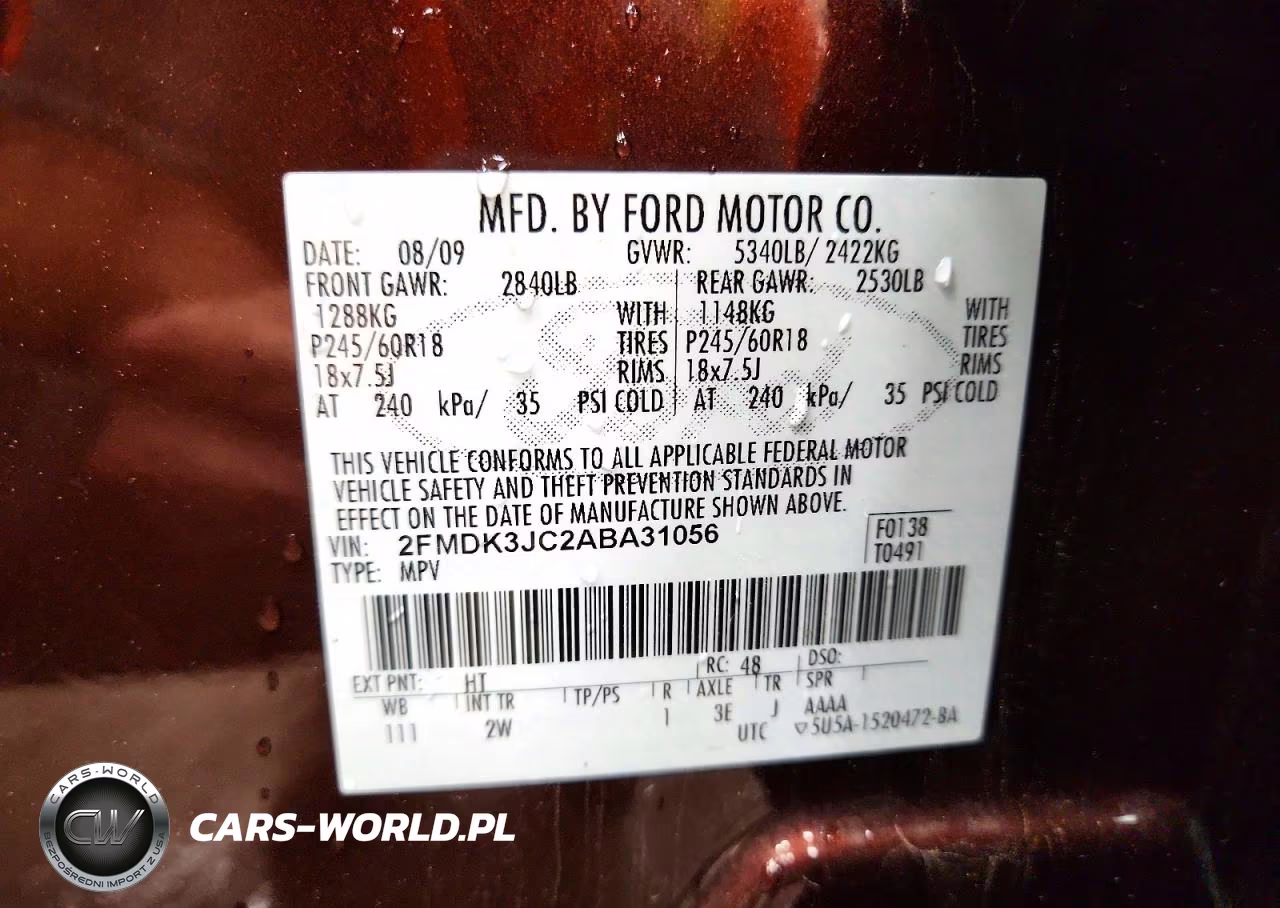 2010 Ford Edge Sel VIN:2FMDK3JC2ABA31056 - 13