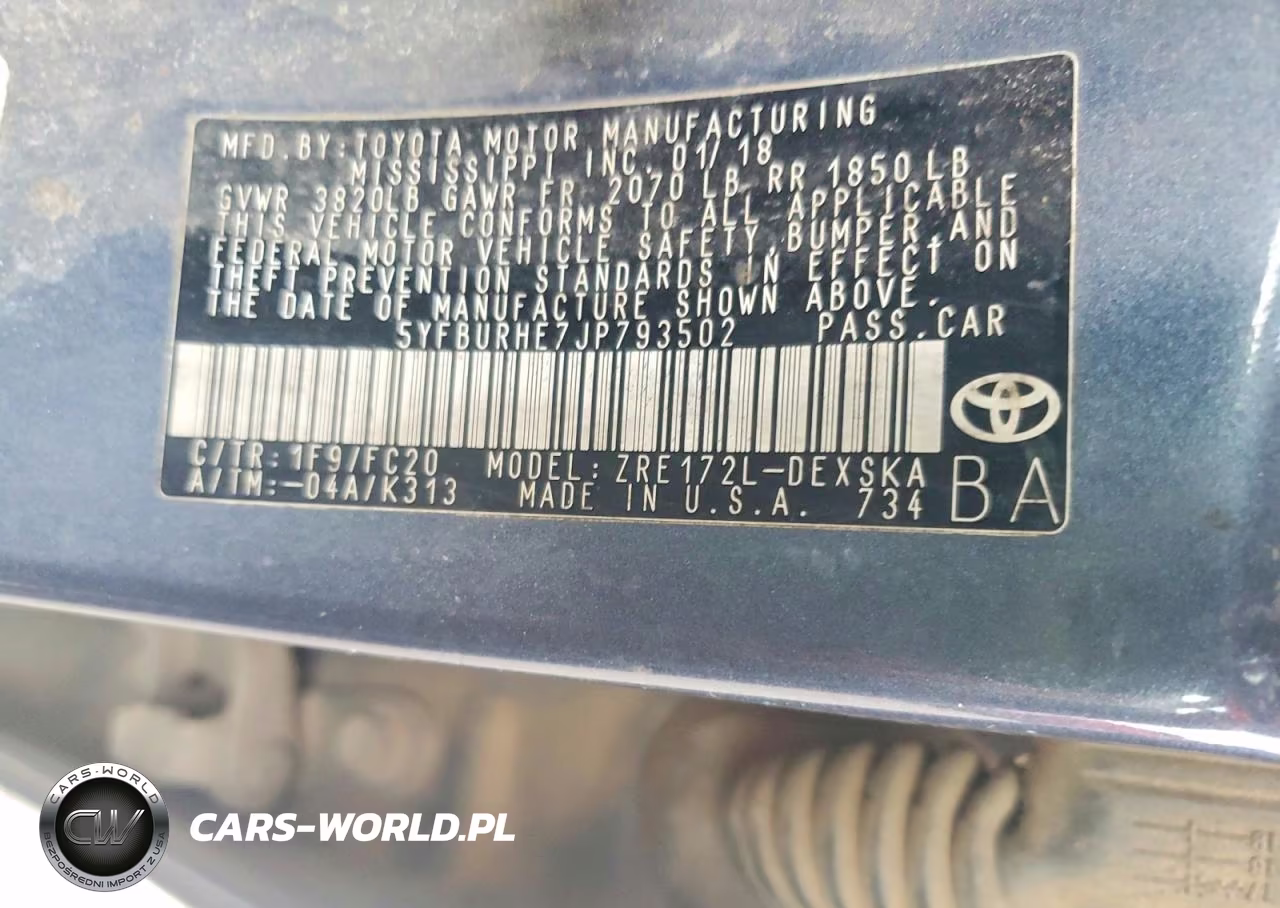 2018 Toyota Corolla Se VIN:5YFBURHE7JP793502 - 12