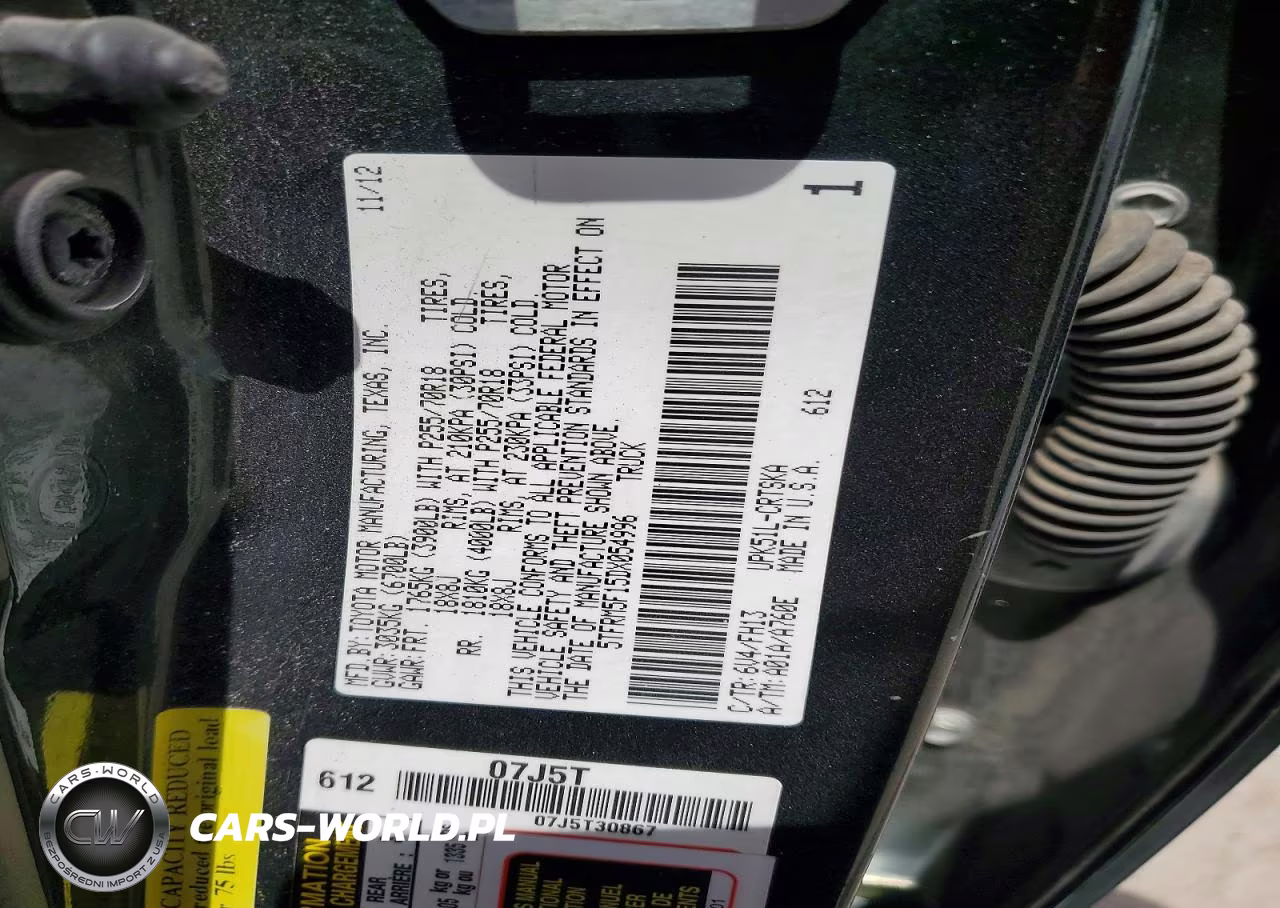 2013 Toyota Tundra Double Cab Sr5 VIN:5TFRM5F15DX054996 - 12