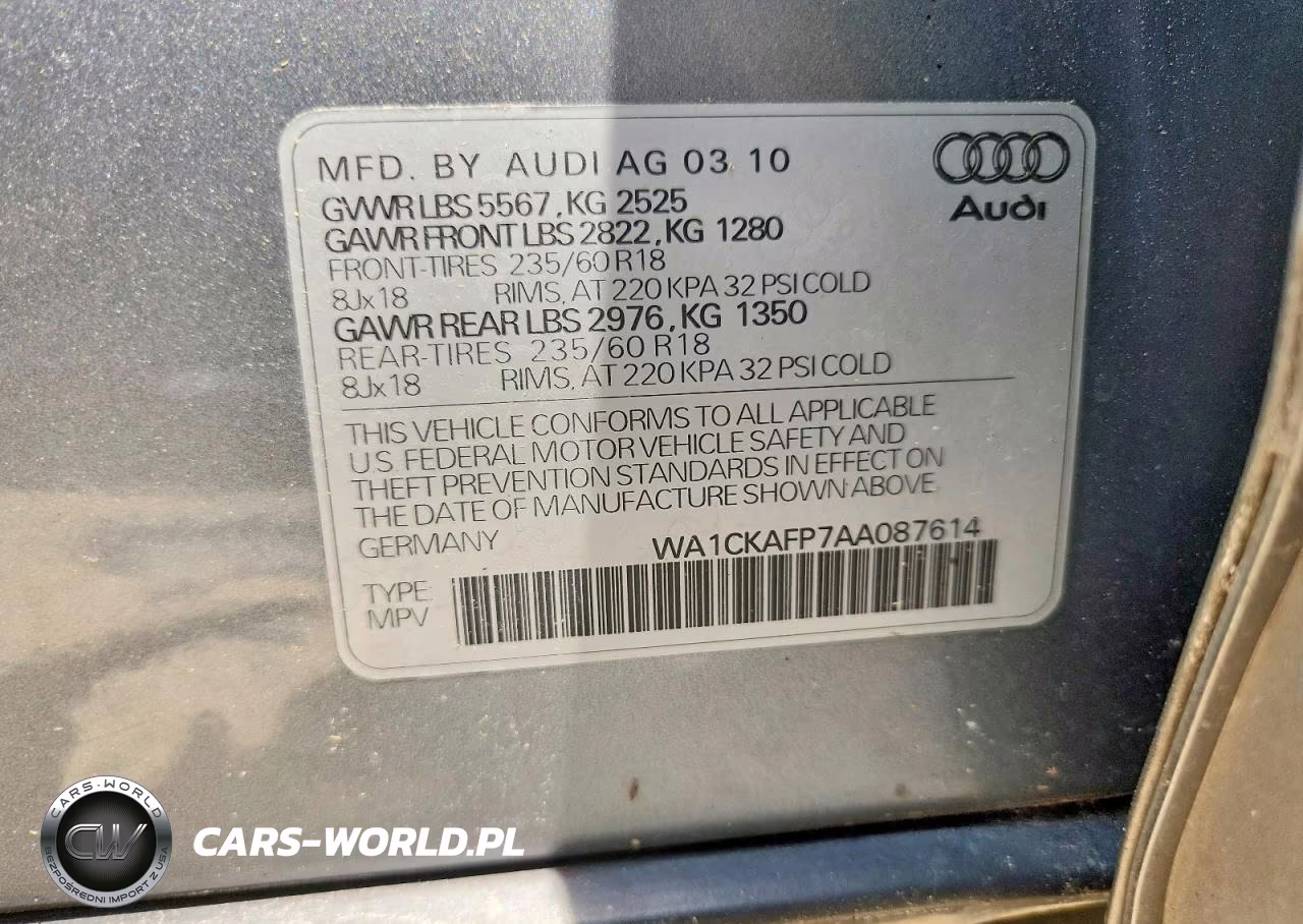 2010 Audi Q5 VIN:WA1CKAFP7AA087614 - 14