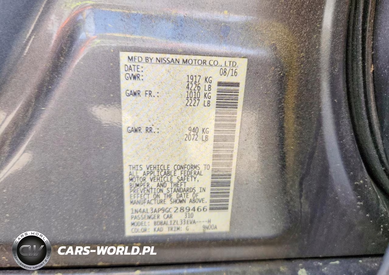 2016 Nissan Altima 2.5 Sv VIN:1N4AL3AP9GC289466 - 12