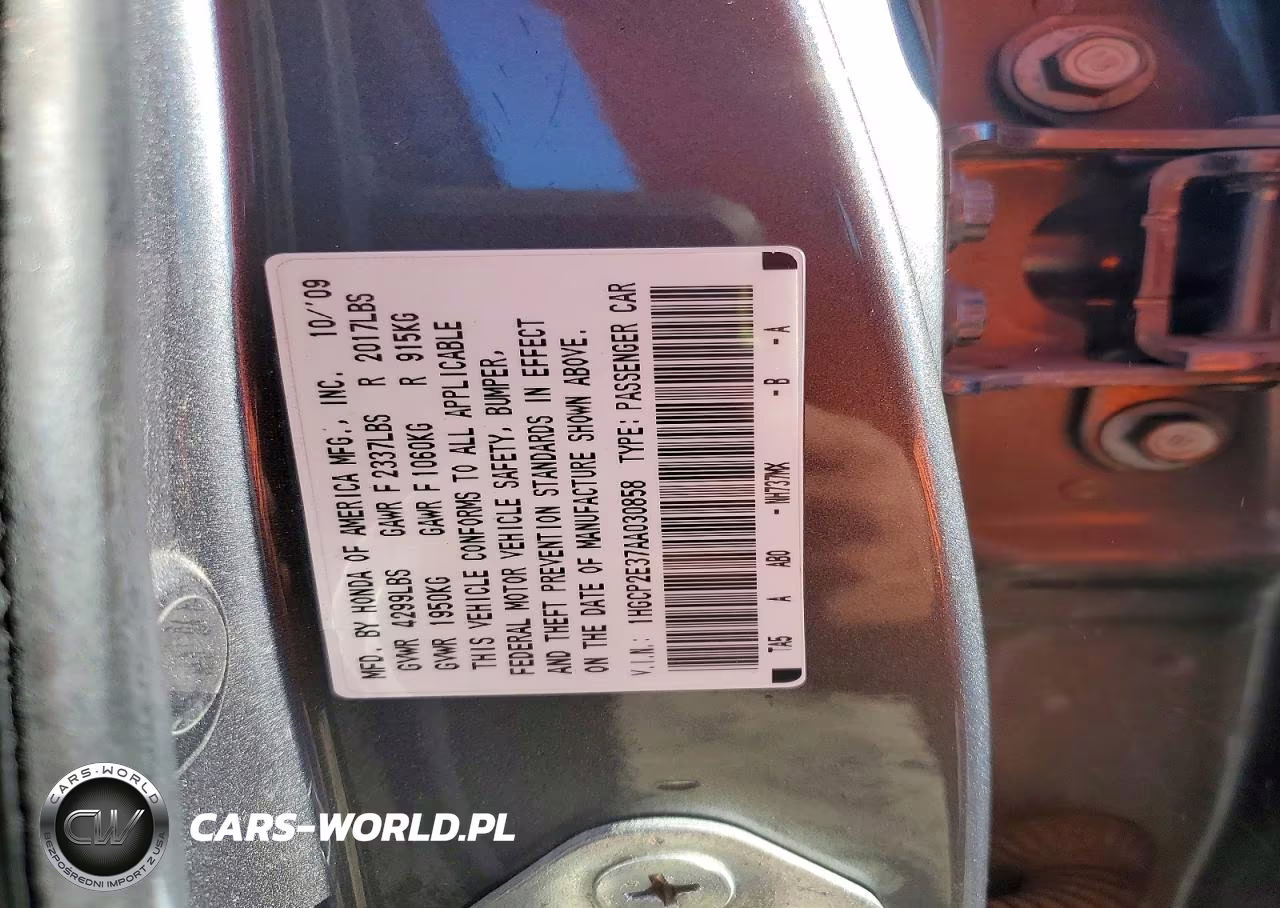 2010 Honda Accord Lx VIN:1HGCP2E37AA030858 - 12