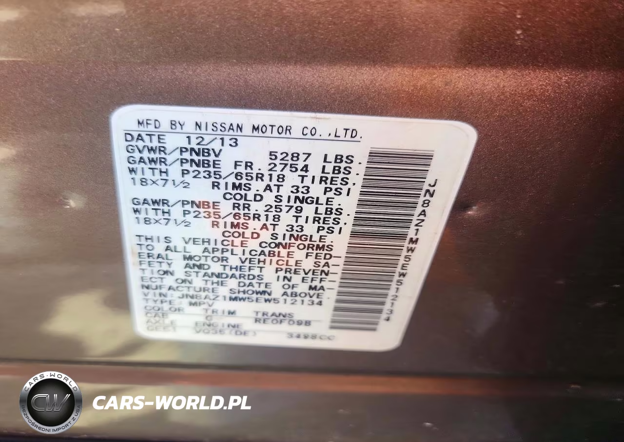 2014 Nissan Murano VIN:JN8AZ1MW5EW512134 - 13